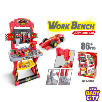 Racing Light Electric Drill Tools Table for Age 3-7-8 Boy&Girl Gift,87pcs Realistic Toy Tools,Kids Tool Set Toy With Drill