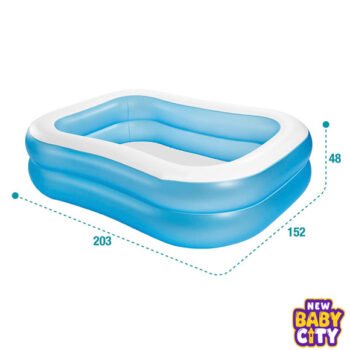 INTEX Swim Center Family Swimming Pool White Blue (80"X60"X19")