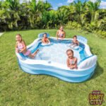 The INTEX 57166 Little Dino Play Center is a fun dinosaur-themed inflatable kids’ pool with a built-in water slide, sprayer, and inflatable dinosaur toy. Designed for outdoor summer play, this colorful above-ground play center offers safe and exciting water fun for toddlers and young children aged 2 years and above. (intexcorp.com