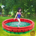 Intex 58448 1.68m x 38cm Inflatable Three Ring Pool with Watermelon Design for ages 2yrs and up