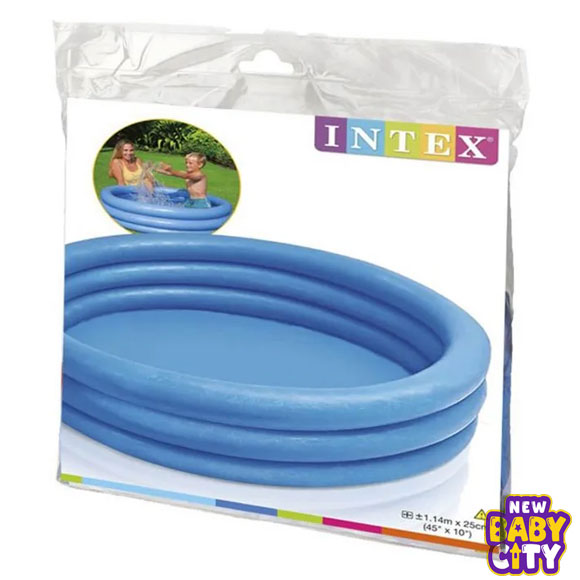 Intex-–-Crystal-Blue-Portable-Kids-Outdoor-3-RIng-Inflatable-Swimming-Pool-–-59416-–-4-ft,, Intex – Crystal Blue Portable Kids Outdoor 3 RIng Inflatable Swimming Pool – 59416 – 4 ft
