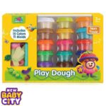 JeoPuLo Play Dough Set – 15 Colors with 11 Molds, Non-Toxic Modeling Dough for Kids 3+ Years