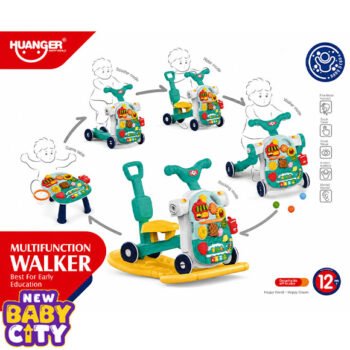 5-in-1 Multifunction Baby Walker, Rocking Ride-On Scooter & Activity Center